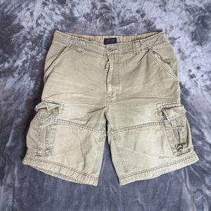 Vintage Y2K Nobo Cargo Shorts Size 36 Beige 6 Pocket Faded Casual Wear